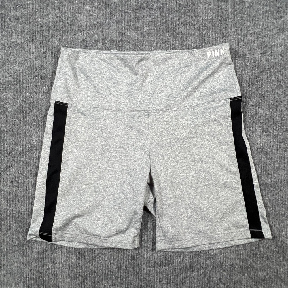 Victoria's Secret Pink Ultimate Bike Shorts Womens Large Heather Gray High Waist